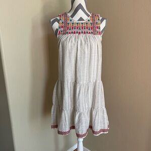 Embroidered Sleeveless Dress - Size: Small